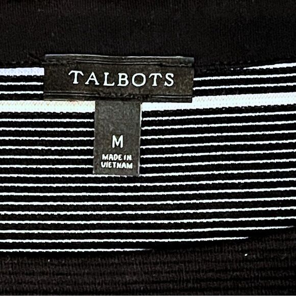 Talbots Women's Striped Top - Black, Red, Blue - Picture 6 of 7